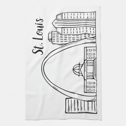 セントルイスのスカイラインの台所皿タオル キッチンタオル (縦)