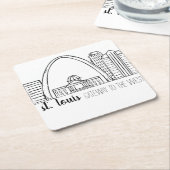 セントルイスのスカイライン スクエアペーパーコースター (アングル)