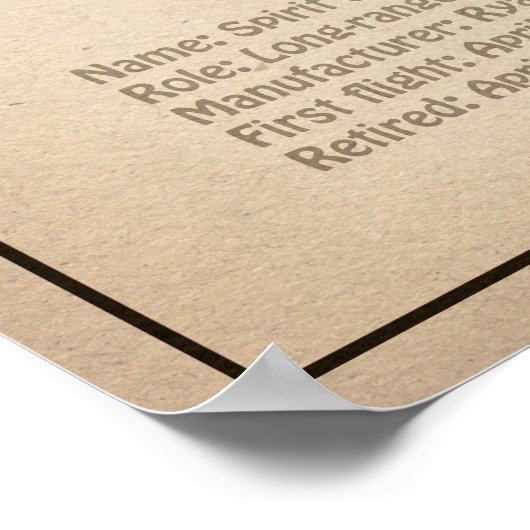 セントルイスのスピリット – 飛行機の設計図プランSD ポスター (角)