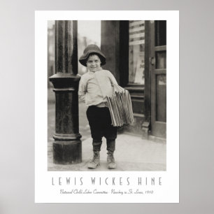 セントルイスのニューズボーイby Lewis Wickes Hine ポスター