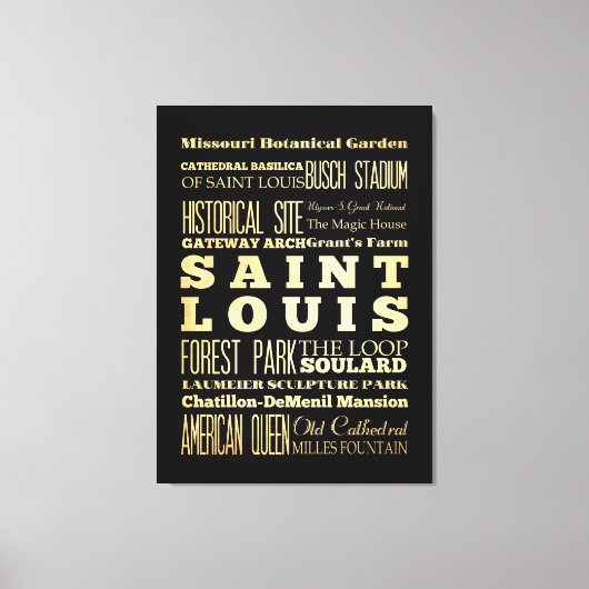 セントルイスの名所&名所 キャンバスプリント (正面)