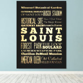 セントルイスの名所&名所 キャンバスプリント (インサイチュ (ウッドフロア))