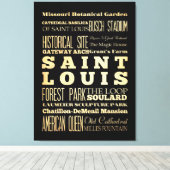 セントルイスの名所&名所 キャンバスプリント (インサイチュ (ウッドフロア))