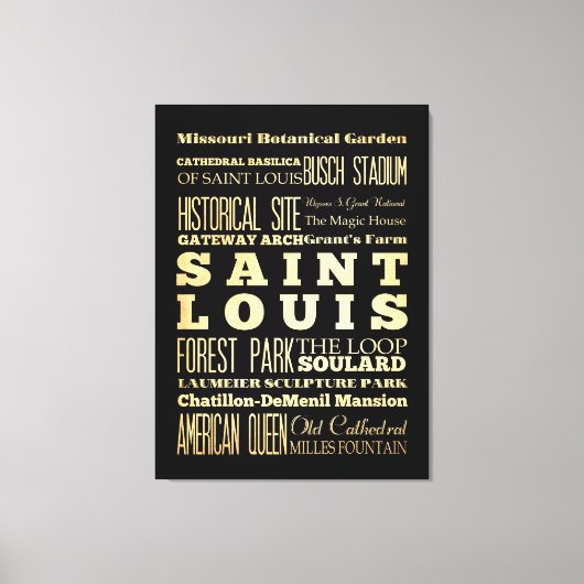 セントルイスの名所&名所 キャンバスプリント (正面)