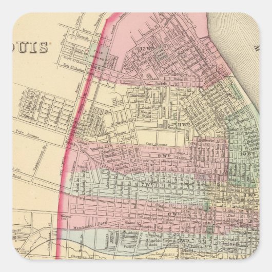 セントルイスの地図バイミッチェル スクエアシール (正面)