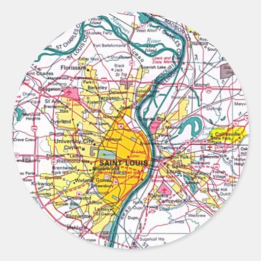 セントルイスの地図 ラウンドシール (正面)