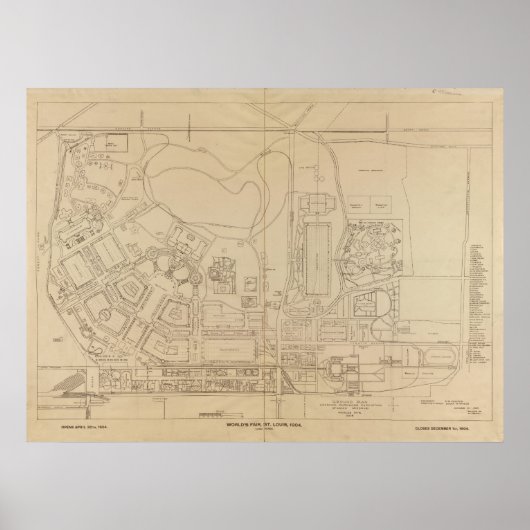 セントルイスの1904年世界博覧会の地図 ポスター (正面)