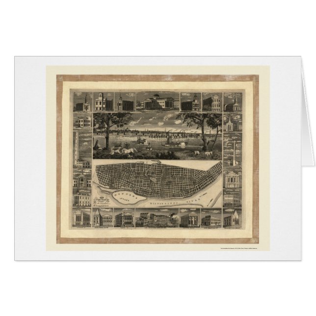 セントルイスのMOのパノラマ式の地図- 1848年 (正面横)