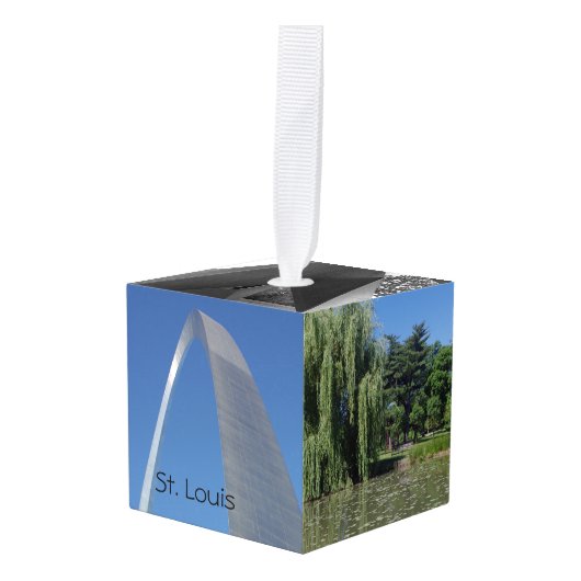 セントルイスを祝って下さい キューブオーナメント (正面アングル)