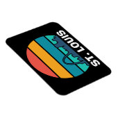 セントルイスアーチレトロサンセットシティスケープ写真 マグネット (右側)