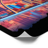 セントルイスゲートウェイアーチミズーリ都市景観スカイライン ポスター (角)