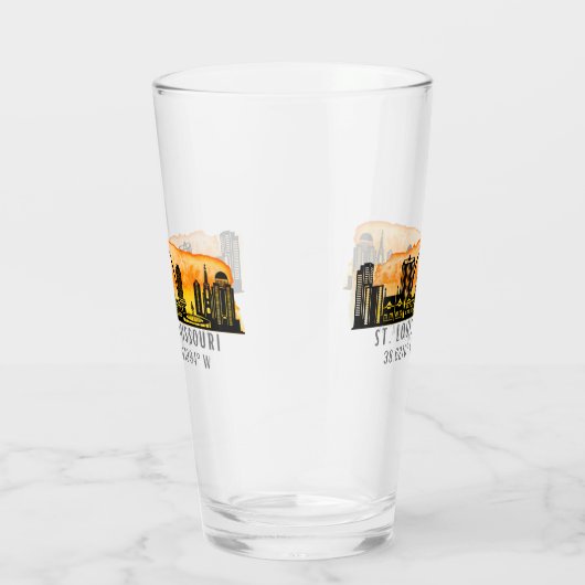 セントルイスサンセットスカイラインマップ座標 タンブラーグラス (右)