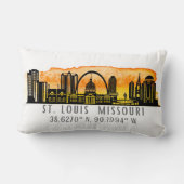 セントルイスサンセットスカイラインマップ座標 ランバークッション (裏面)