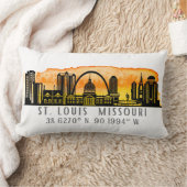 セントルイスサンセットスカイラインマップ座標 ランバークッション (ブランケット)