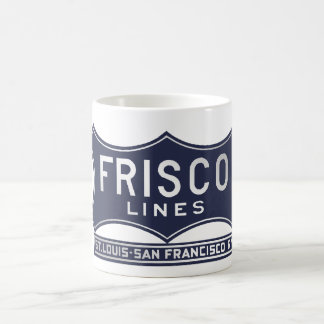 セントルイスサンフランシスコ"Frisco"の青いロゴのマグ コーヒーマグカップ