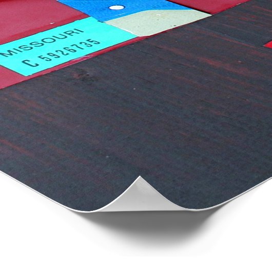 セントルイスミズーリスカイラインライセンスプレートアートプリント ポスター (角)