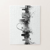 セントルイスミズーリスカイライン白黒 ジグソーパズル (縦)