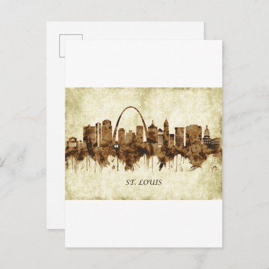 セントルイスミズーリ市の町並み インビテーションポストカード (正面/裏面)