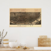 セントルイスミズーリ1896アンティークパノラママップ ポスター (キッチン)