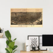 セントルイスミズーリ1896アンティークパノラママップ ポスター (ホームオフィス)