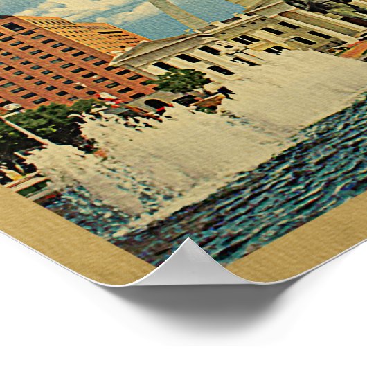 セントルイスヴィンテージ旅行ポスター ポスター (角)