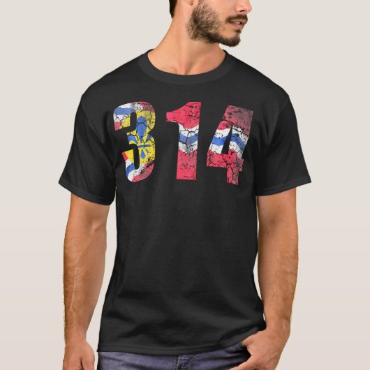 セントルイス国旗ミズーリ314動揺してヴィンテージ Tシャツ (正面)