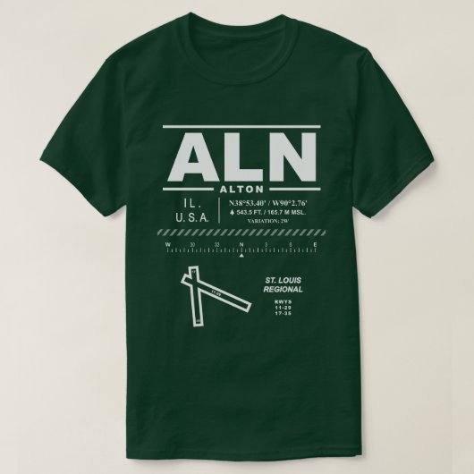 セントルイス地方空港 ALN Tシャツ (デザイン正面)