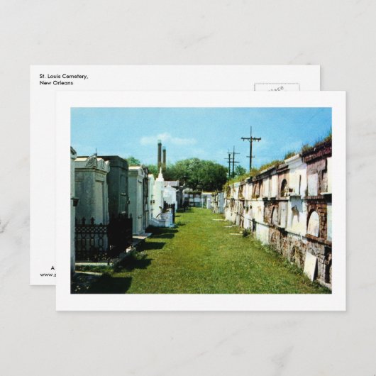 セントルイス墓地、ニューオーリンズヴィンテージ ポストカード (正面/裏面)
