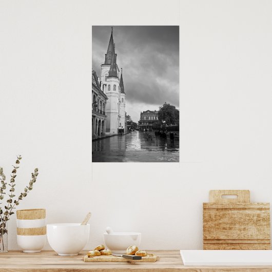 セントルイス大聖堂ジャクソンスクエアニューオーリンズ ポスター (キッチン)