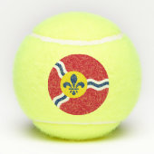 セントルイス州旗を持つ愛国的なテニスボール テニスボール (裏面)