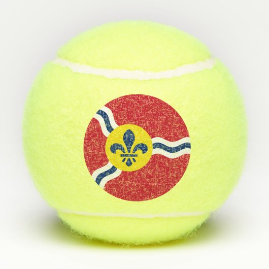 セントルイス州旗を持つ愛国的なテニスボール テニスボール (裏面)