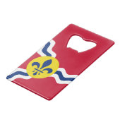 セントルイス州旗、ミズーリ州クレジットカードボトルオープン クレジットカード栓抜き (正面アングル)