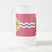 セントルイス州旗、ミズーリ州フロステッドグラスビアマグ フロストグラスビールジョッキ (正面左)