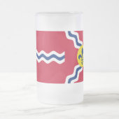 セントルイス州旗、ミズーリ州フロステッドグラスビアマグ フロストグラスビールジョッキ (中央)