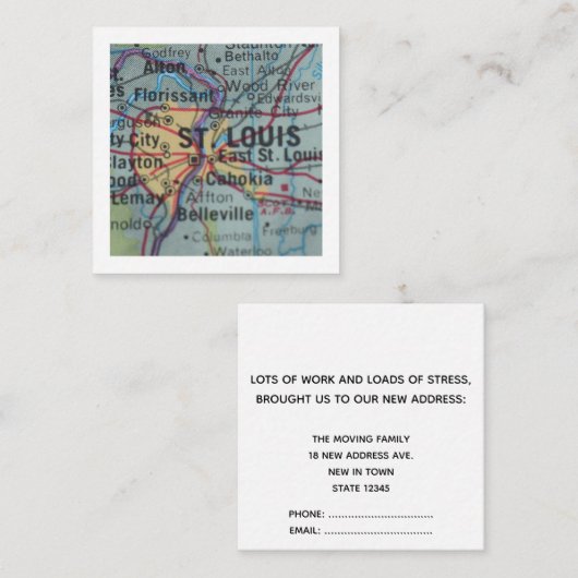セントルイス引っ越しました新しいアドレスカード エンクロージャーカード (正面/裏面)