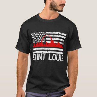 セントルイス消防士レッドラインスカイラインアメリカン Tシャツ