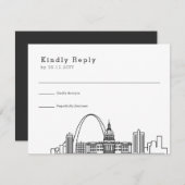セントルイス結婚ズ |スタイル化されたスカイラインRSVP 出欠カード (正面/裏面)
