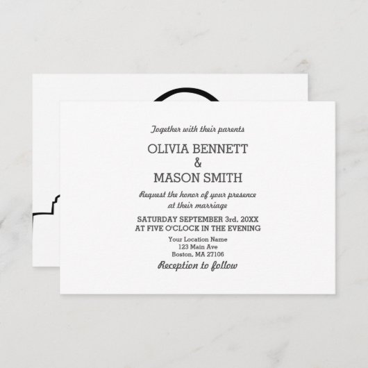 セントルイス結婚式招待状ミズーリサンルイス 招待状 (正面/裏面)