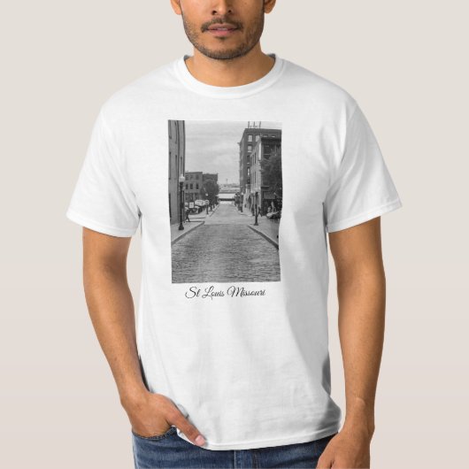 セントルイス路地グレースケール Tシャツ (正面)