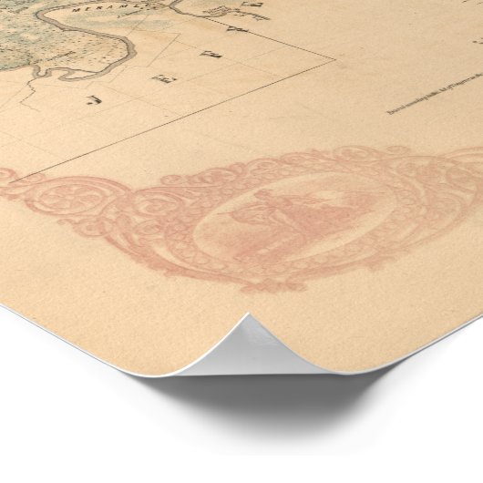 セントルイス郡のヴィンテージの地図 ポスター (角)