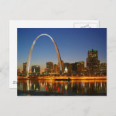 セントルイス・アーチミズーリのミシシッピ川の夜までに ポストカード (正面/裏面)