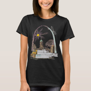 セントルイス アーチ スケッチ 白 旅行 Tシャツ