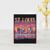 セントルイス ゲートウェイ アーチ ミズーリ シティ スカイライン カード (黄色い花)