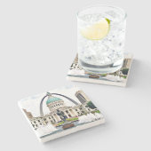 セントルイス、コートハウスアーチ、セントルイスのコースター ストーンコースター (横)