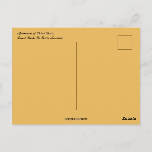 セントルイス・ミズーリのセントルイス像のアポテアシス ポストカード (裏面)