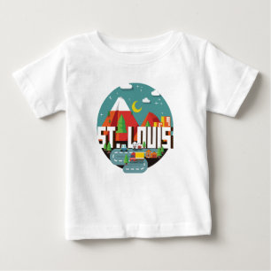 セントルイス、ミズーリの幾何学的設計 ベビーTシャツ