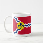 セントルイス、ミズーリの旗 コーヒーマグカップ (左)
