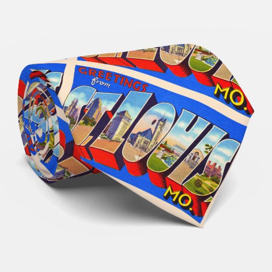 セントルイス・ミズーリヴィンテージ大文字葉書 ネクタイ (ロール)