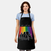 セントルイス・ミズーリ州旗LGBTQAIプライド エプロン (着用した状態)