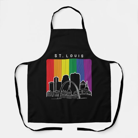 セントルイス・ミズーリ州旗LGBTQAIプライド エプロン (正面)